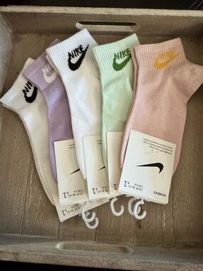 Nike Women's Pastel Ankle Socks - White, Lavender, Mint, Blush, Cream